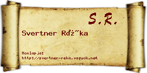 Svertner Réka névjegykártya